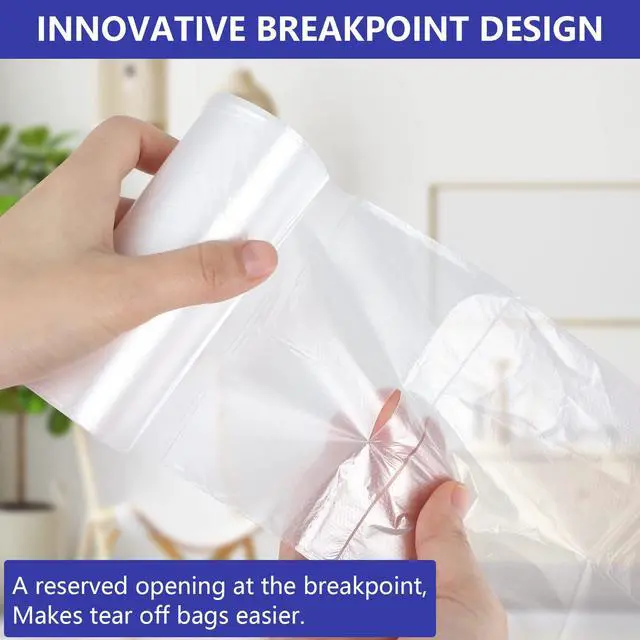 Alt view image 5 of 7 - 1.2 Gallon Clear Trash Bags, 150 Count 4.5 Liter Trash Liners Small Garbage Bags for Office, Bathroom