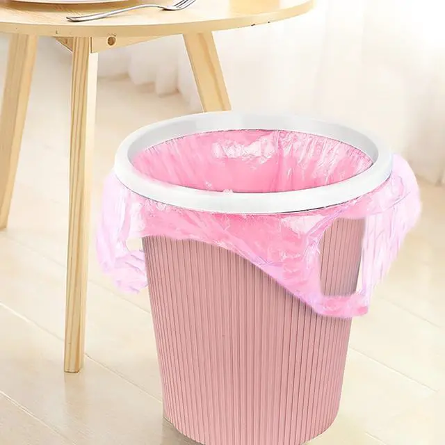 Alt view image 6 of 7 - 4 GALLON Bathroom Trash Bags, 5 Rolls/100 Counts Small HANDLES Garbage Bags for Office, Kitchen,Bedroom Waste Bin,Colorful Portable Strong Rubbish Bags (Pink 100 Counts)