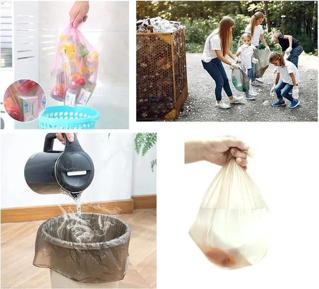 Alt view image 3 of 7 - 4 Gallon Bathroom Trash Bags,120 Count 6 Rolls Small Trash Garbage Bags, Strong Thin Material Disposable Trash Bags for Office, Home Waste Bin (4Gallon Gold, 120 Count)