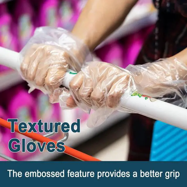 Alt view image 2 of 7 - 500 Pieces Food Prep Gloves, Plastic Gloves Disposable for Cooking, Clear Food Safe Gloves without Latex & Powder Free, One Size Fits Most (500PCS in Box)