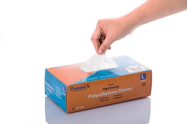 Alt view image 6 of 7 - 500 Pieces Food Prep Gloves, Plastic Gloves Disposable for Cooking, Clear Food Safe Gloves without Latex & Powder Free, One Size Fits Most (500PCS in Box)