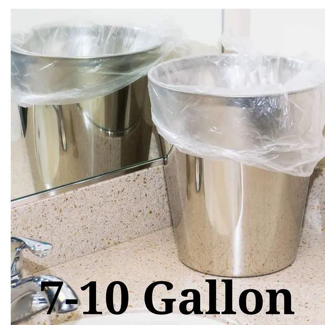 Alt view image 4 of 7 - Clear Kitchen Trash Bags 7-10 Gallon Clear Plastic Garbage Bag for Kitchen, Home, Office, Bathroom - Wastebasket Bin Liners - High Density, Leak-Proof Waste Basket Bags 24x24-50 Pack