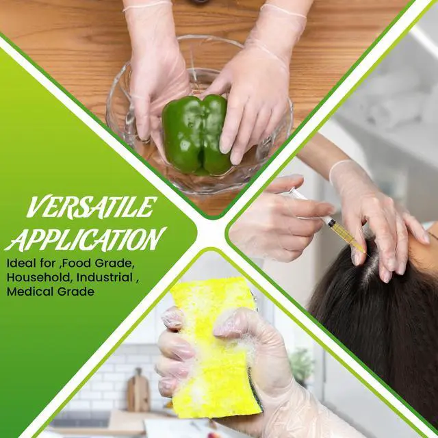 Alt view image 5 of 7 - 100 Pack Clear Vinyl Gloves Powder Free Plastic Disposable Latex Free for Cleaning, Salon, Crafts (Medium)