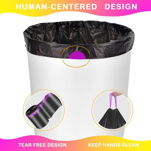 Alt view image 4 of 6 - 4 Gallon Drawstring Trash Bags,40 Count Black