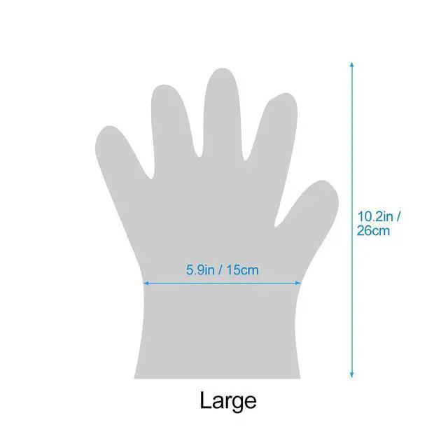 Alt view image 2 of 7 - Plastic Gloves Disposable, Lebonheurs 200 Pcs Plastic Hand Gloves for Kitchen Cooking Cleaning Safety Food Handling Large (200PCS)