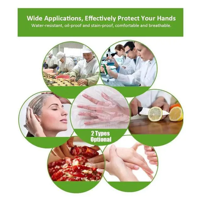 Alt view image 3 of 7 - Plastic Gloves Disposable, Lebonheurs 200 Pcs Plastic Hand Gloves for Kitchen Cooking Cleaning Safety Food Handling Large (200PCS)