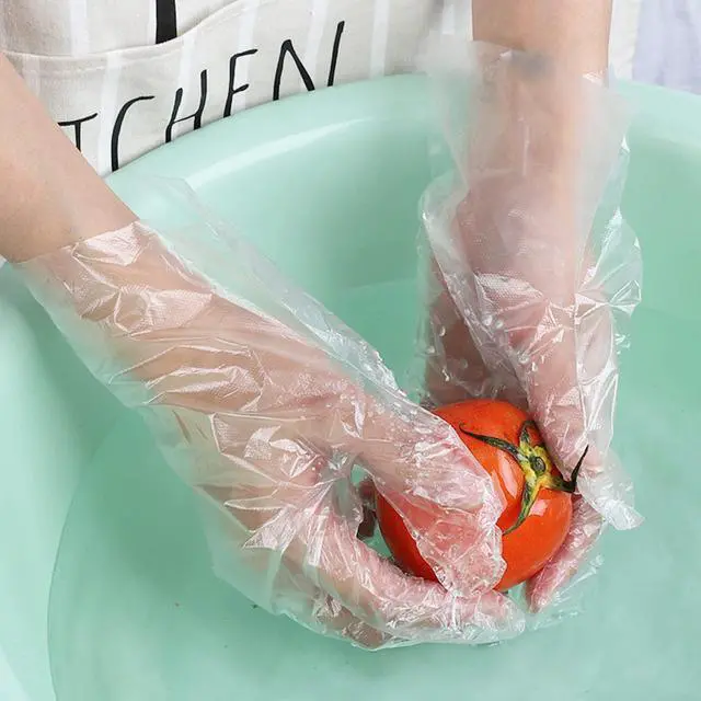 Alt view image 7 of 7 - Disposable Food Prep 700 Gloves (350 Pair) Plastic Disposable Gloves Kitchen Cooking Cleaning Food Handling Gloves (700 PCS)