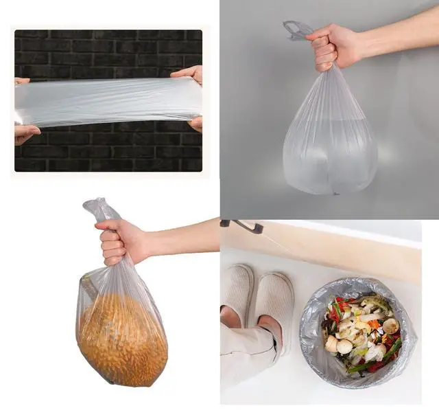 Alt view image 4 of 4 - 4 GALLON Bathroom Trash Bags, 5 Rolls/100 Counts Small HANDLES Garbage Bags for Office, Kitchen,Bedroom Waste Bin,Colorful Portable Strong Rubbish Bags (silver 100Counts)