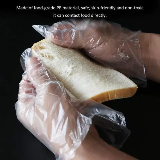 Alt view image 6 of 6 - 500pcs Disposable Plastic Gloves, Latex Free Powder Free Clear Polyethylene Hand Gloves Non-Sterile for Cleaning Cooking, Hair Coloring, Dishwashing, Food Handling, Large 500 Count (Pack of 1)