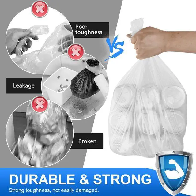 Alt view image 4 of 6 - Small Trash Bags,4 Gallon Garbage Bags for Bathroom Can,Kitchen Bedroom,Unscented,80 Count,Clear