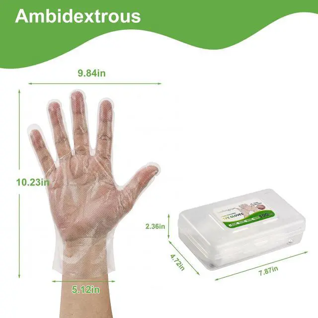 Alt view image 6 of 7 - 100 Pack Disposable TPE Gloves, Clear Food Prep Gloves with Storage Box for Kitchen Cooking Food Service & Handling, Latex-Free Powder-Free, One Size Fits Most