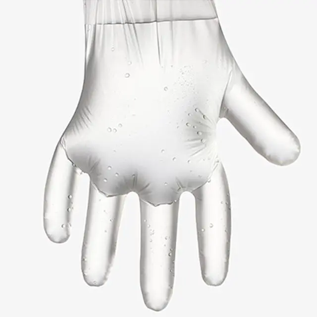 Alt view image 7 of 7 - 400 PCS Disposable TPE Gloves - Clear/White Plastic, Food Safe, Latex-Free, Powder-F (M)