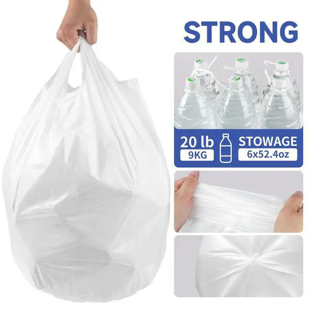 Alt view image 4 of 7 - Small Trash Bags with Handles (1.2/2/2.6/3/4/5/6/8/13 Gallon) - Ocean Plastic Upcycling - Plastic Garbage Bags, Can Bin & Waste Basket Liner for Kitchen, Bathroom, Office&Pets 6 Gal 50 Count