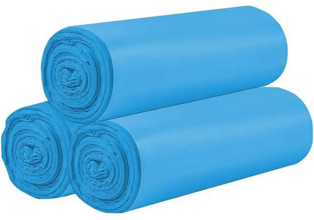 Main image of 3 Rolls Small Trash Bags - 60 Counts Durable 4 Gallon Small Garbage Bags for home office kitchen Bathroom Bedroom Trash Can linersBlue