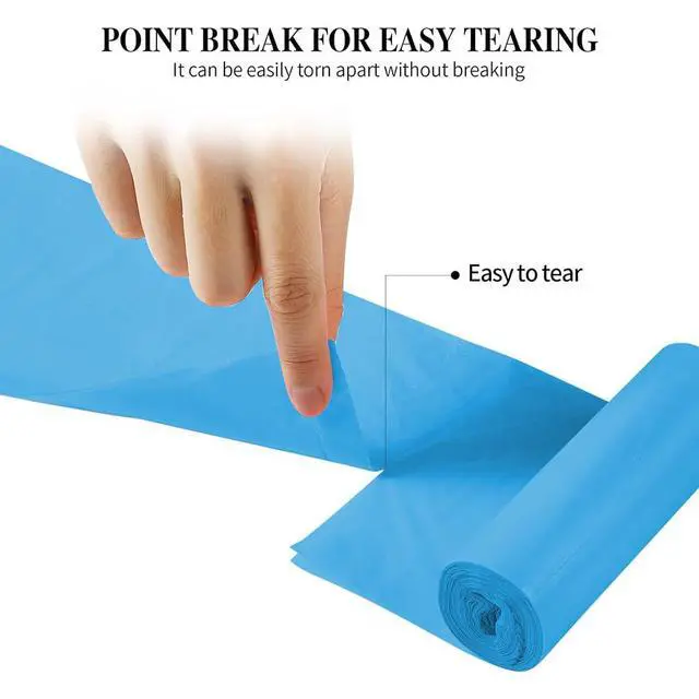 Alt view image 2 of 6 - 3 Rolls Small Trash Bags - 60 Counts Durable 4 Gallon Small Garbage Bags for home office kitchen Bathroom Bedroom Trash Can linersBlue