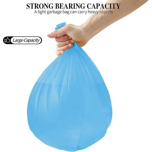 Alt view image 4 of 6 - 3 Rolls Small Trash Bags - 60 Counts Durable 4 Gallon Small Garbage Bags for home office kitchen Bathroom Bedroom Trash Can linersBlue