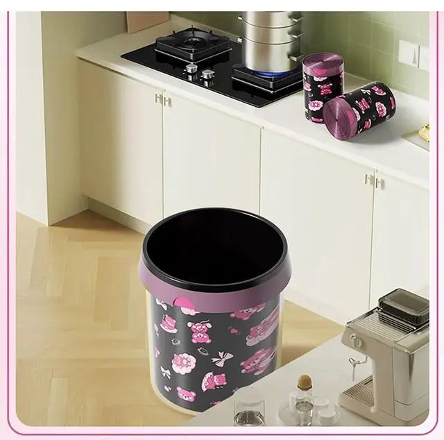 Alt view image 7 of 7 - 50pcs 4 Gallon Trash Bags Drawstring Tear-Free Separated Plastic Can Liner for Bathroom Office Home Bedroom Small Garbage Basket Bags (Black Pink, 50Counts)