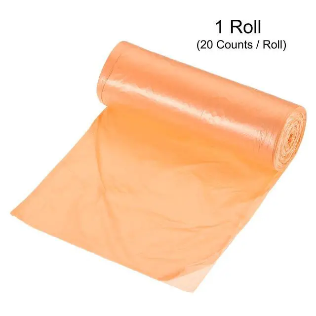 Alt view image 3 of 5 - 2-4 Gallon Small Trash Bags Garbage Waste Basket Liners for Kitchen, Office, Bathroom, Bedroom, Orange, 20 Counts/Roll