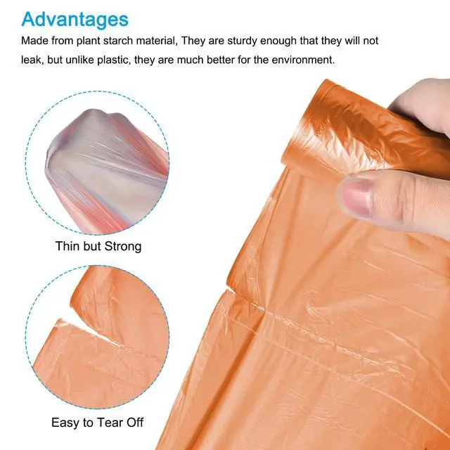 Alt view image 4 of 5 - 2-4 Gallon Small Trash Bags Garbage Waste Basket Liners for Kitchen, Office, Bathroom, Bedroom, Orange, 20 Counts/Roll