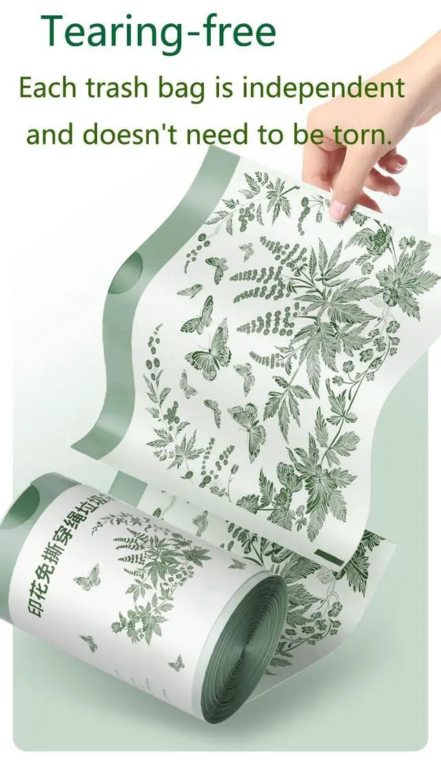 Alt view image 6 of 7 - 4 Gallon Small Trash Bags No-Tearing Drawstring 1.1 Mil Thick - 64 Count Small Garbage Bags Wormwood scent for Bathroom Kitchen Toilet Home Office and Bedroom (Green 64 Count)