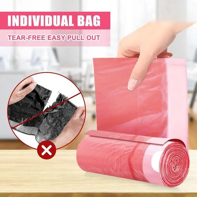 Alt view image 3 of 7 - 4 Gallon Trash Bags Drawstring 100 Count, JUKFITA Extra Strong Small Garbage Bags, Unscented Trash Can Liners for Bathroom Restroom Office Kitchen, Red