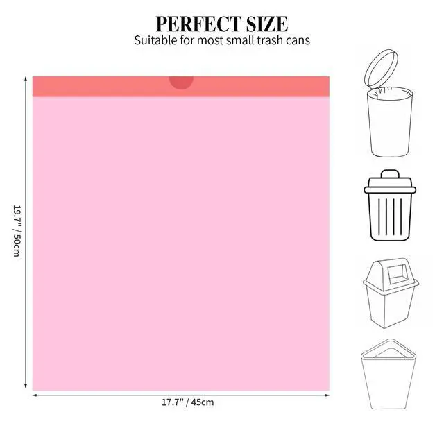 Alt view image 3 of 7 - 3Rolls Drawstring Small Trash Bags,4 Gallon Thicken Drawstring Small Garbage Bags for Kitchen,Bathroom,Bedroom,Home,Office Trash Cans60 Counts (Pink)