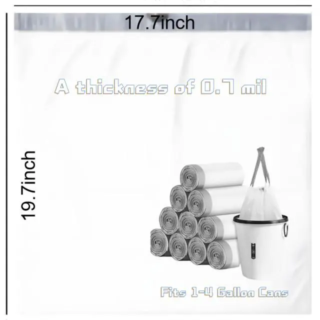 Alt view image 7 of 7 - 4 Gallon Small Trash Bags with Handles 100 Count, 0.7 Mil Leak-Proof Mini Garbage Bags, Unscented Bathroom Office Bin Liners, Fits 14 Gallon / 415 Liter Bins