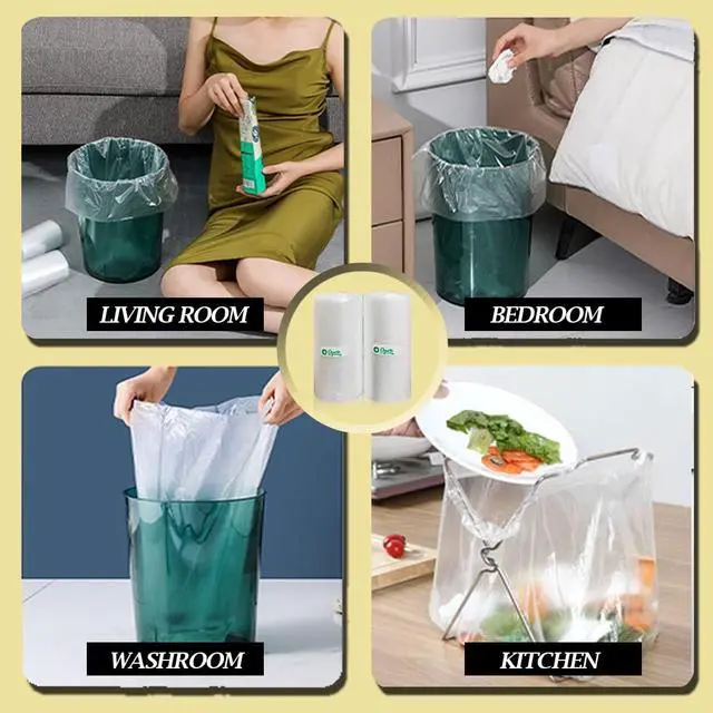 Alt view image 5 of 6 - Small Trash Bags 4 Gallon 110 Count, Clear Waste Basket Trash Bags for Bathroom, Kitchen, Bedroom, 5 Gallon Garbage Bags Unscented Can 15 Liters