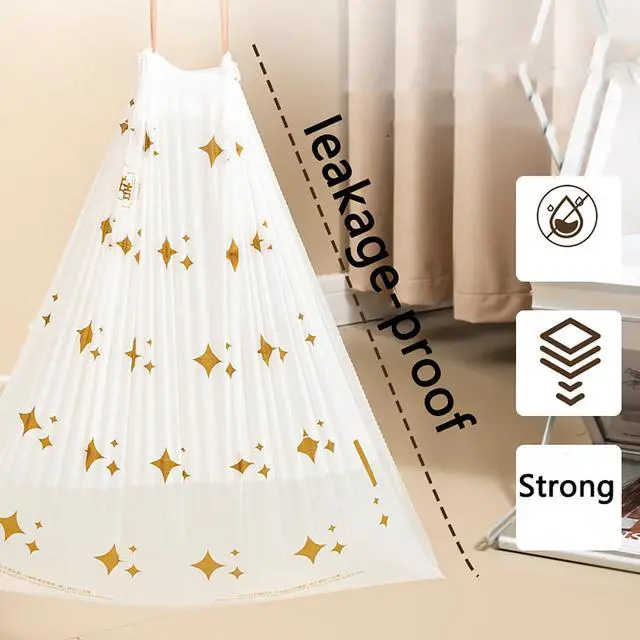 Alt view image 5 of 7 - 75pcs 4 Gallon Trash Bags Drawstring Tear-Free Separated for Bathroom Office Home Bedroom Small Garbage Basket Bags (Style A 75Pcs)