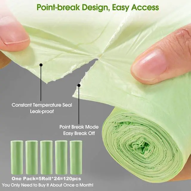 Alt view image 2 of 7 - Small Trash Bags 1.2 Gallon - 120 Counts Bathroom Trash Bags