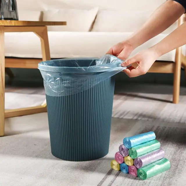 Alt view image 4 of 7 - 200 Counts Small Trash Bags 1.5 Gallon Garbage Bags Unscented Strong Mini Wastebasket Liners Colorful Kitchen Garbage Bathroom Bin for Office, Home, Bedroom, 10 Rolls