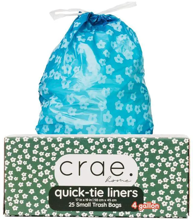Main image of Home Baby Blue Trash Liners, 4 Gallon Small Trash Bags Stylish Design