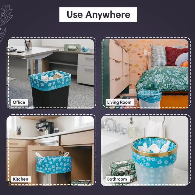Alt view image 4 of 6 - Home Baby Blue Trash Liners, 4 Gallon Small Trash Bags Stylish Design