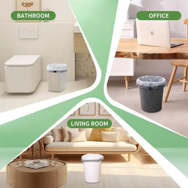 Alt view image 7 of 7 - Trash Bags 4 Gallon Small Kitchen Drawstring Bathroom Garbage Bags, Fit 2-4 Gal Bins,Extra Strong&Leak-Proof,Unscented&Recyclable Trash Can Liners for Bathroom Home Office Bedroom Lawn