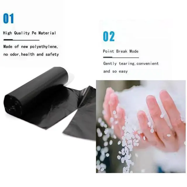 Alt view image 6 of 7 - 3.5 Gallon Trash Bags, 150 Count Small Trash Can Liners for Bathroom or Livingroom, Black 3 Gallon Thickly Garbage Bags