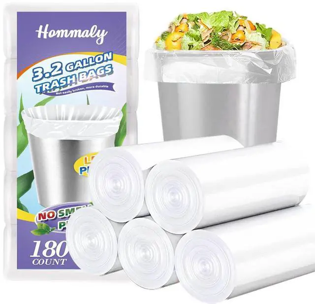 Main image of 3 Gallon 180pcs Small Clear Trash Bags(Fit 2.6-3.2 Gal) Plastic Strong Clear Garbage Bags,Bathroom Trash Can Bin Liners,Waste Basket Liner,Fit 10-13 Liter, 2.5-2.6 Gallon,3.2Gallon(3-Clear180)