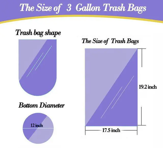 Alt view image 2 of 7 - 3 Gallon 180pcs Small Clear Trash Bags(Fit 2.6-3.2 Gal) Plastic Strong Clear Garbage Bags,Bathroom Trash Can Bin Liners,Waste Basket Liner,Fit 10-13 Liter, 2.5-2.6 Gallon,3.2Gallon(3-Clear180)