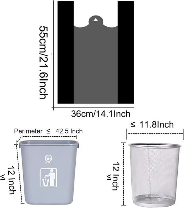 Alt view image 3 of 4 - 100 Counts Super Thick Small Trash Bags With Handle, 4 Gallon Black Trash Bags for Kitchen, Office, Travel and Home Garbage Bags (100 Pcs)