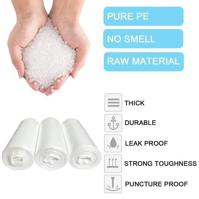 Alt view image 4 of 6 - 5 Gallon Trash Bags - 20 Liter Strong Garbage Bags Small Clear Liners for Office Kitchen Bathroom Home Wastebasket, 105 Count