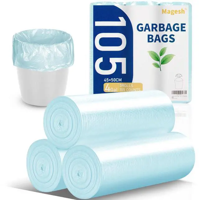 Main image of 105 Blue 4 Gallon Trash Bags, 45x50cm, 105 Count