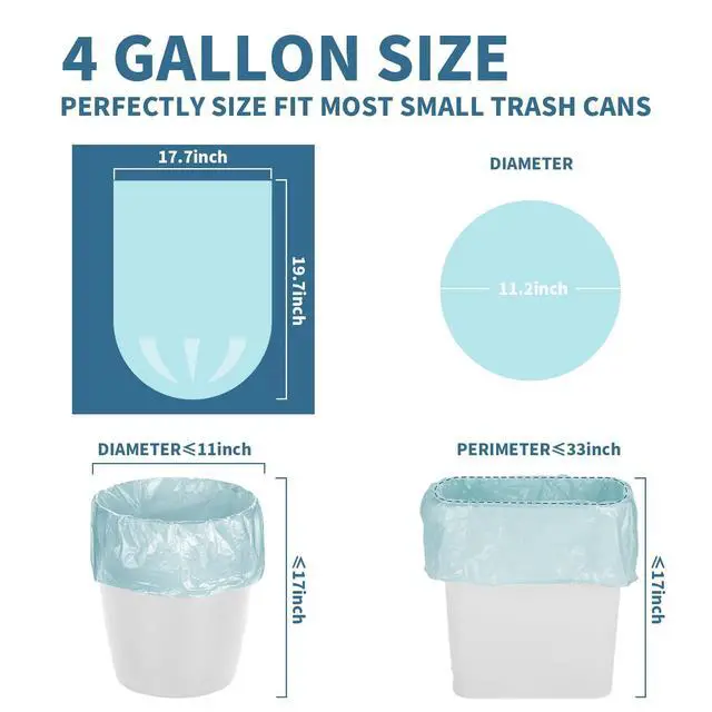 Alt view image 6 of 7 - 105 Blue 4 Gallon Trash Bags, 45x50cm, 105 Count