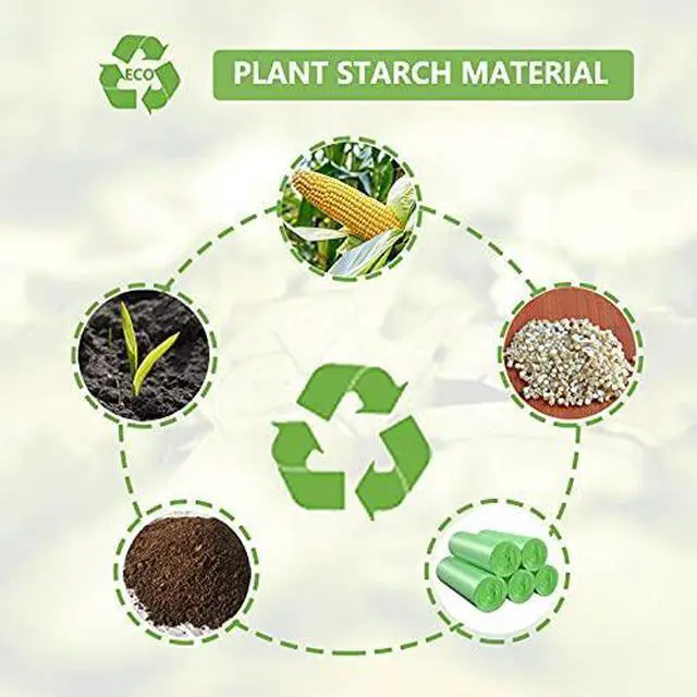 Alt view image 3 of 6 - Small Trash Bags 3 Gallon Biodegradable, Compostable Bathroom Trash Bags 100 Count Unscented Leak Proof Small Garbage Bags Strong Wastebasket Liners Bags for Home Kitchen Office Yard Car Pet Green