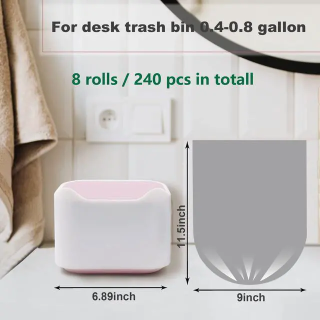 Alt view image 4 of 6 - 0.5 Gal Trash Bags Small 240 pcs Clear Strong Tiny Garbage Bags for Mini Desk Trash Can, Fit 0.4-0.8 Gal