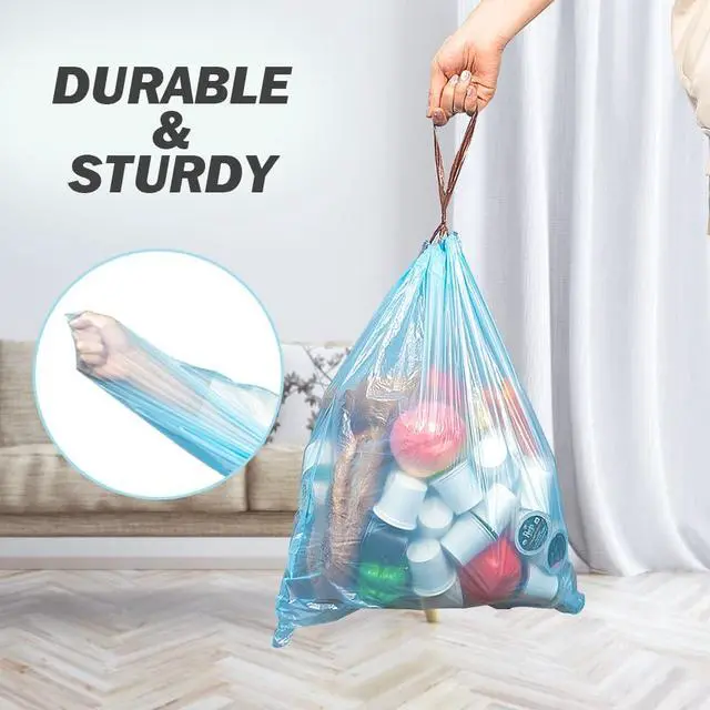Alt view image 7 of 7 - 4 Gallon Small Trash Bags, No-Tearing Drawstring Garbage Bags for Bathroom Kitchen, Beachside Breeze Scent, 60 Count