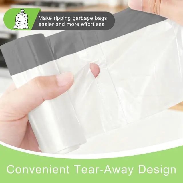 Alt view image 4 of 6 - Trash Bags with Drawstring Handles,1.6-3 Gallon Small Garbage Bags for Bathroom,100 Count Heavy Duty Kitchen Garbage Bag for Home Office,Odor Resistant