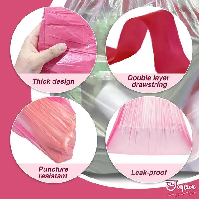 Alt view image 3 of 7 - 2.6 Gallon Small Trash Bags Bathroom, Thickened Drawstring Mini Garbage Bags for Home, Office, Kitchen, 60 Count
