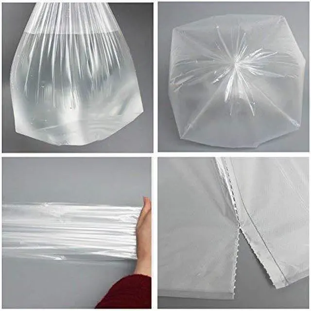 Alt view image 4 of 6 - 2 Gallon Small Trash Bags, Wastebasket Trash Bags for Office, Home Waste Bin Trash Can Liners Pet Waste Bags Disposal Bags(Clear, 100 Counts/ 2 Rolls)