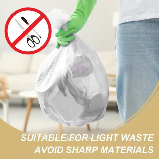 Alt view image 7 of 7 - 4 Gallon Clear Trash-Bag Small Garbage-Bags-Bathroom - Unscented Kitchen Plastic 100 Count Little Office Car Liners Tiny Waste Basket Strong Restroom Can Recycling Acqkunlo