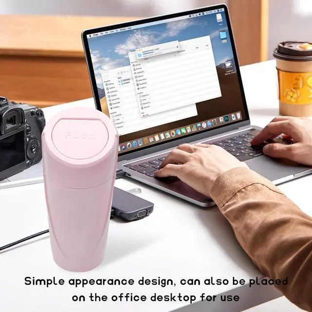 Alt view image 6 of 6 - Car Trash Can Bin with Lid, Leakproof Auto Cup Holder Garbage Bin Multipurpose Storage Organizer, Mini Portable Dustbin Side Door Garbage Can for Vehicle Home Office (Pink)