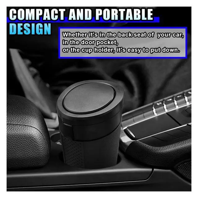 Alt view image 3 of 6 - Car Trash Can Bin with Lid, Leakproof Automotive Side Door Garbage Can, Mini Vehicle Cup Holder Trash Bin, Portable Auto Organizers & Storage Accessories for Car, Home, Office (2PCS/Black)